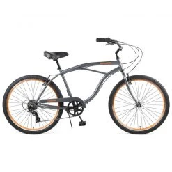 Retrospec Chatham Beach Cruiser 7-Speed 26" - Matte Graphite/Orange 2021 | Cruiser Bikes