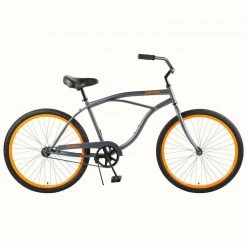 Retrospec Chatham Beach Cruiser 1-Speed 26" - Matte Graphite/Orange 2021 | Cruiser Bikes